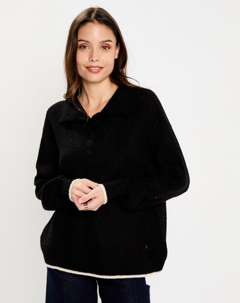 Pull en Laine & Mohair mélangés Sierra noir