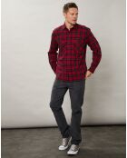 Chemise regular en Flanelle Pocket à carreaux rouge