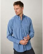 Chemise regular en Velours Milleraies Pitt Pat bleu nautique