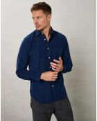 Chemise slim en Velours Milleraies Storm Pat encre