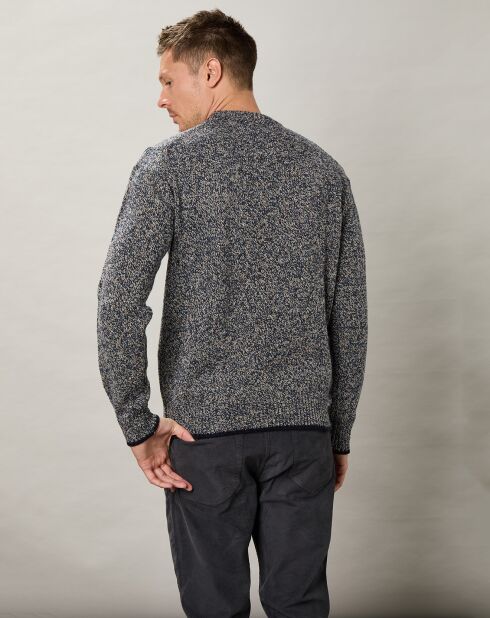 Pull en Laine mélangée Marl Crew indigo marl