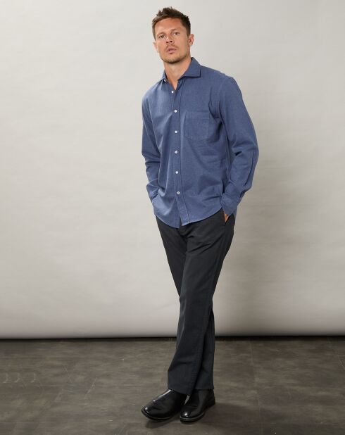 Chemise regular en Flanelle Paul bleue