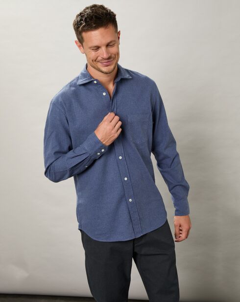 Chemise regular en Flanelle Paul bleue