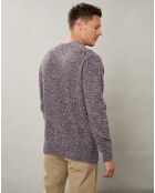 Pull 100% Laine Vierge Shetland Crew marl vin