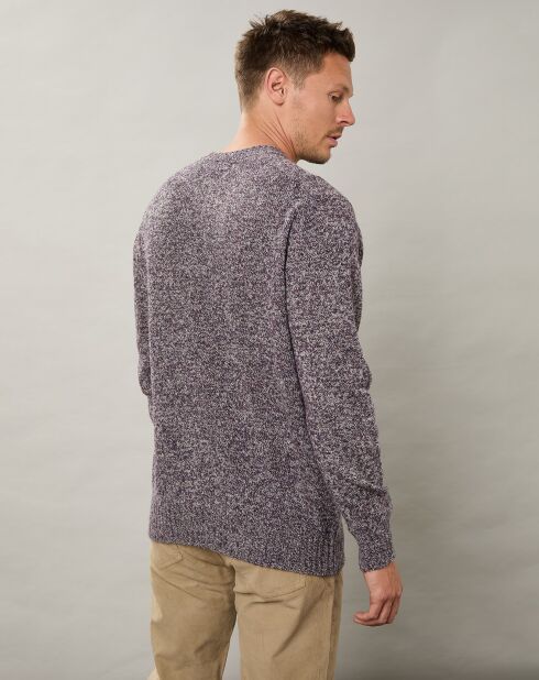 Pull 100% Laine Vierge Shetland Crew marl vin