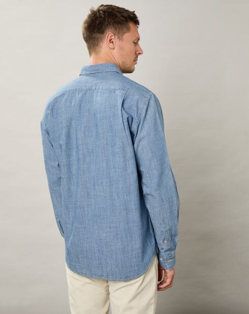 Chemise regular en Jean Pocket indigo