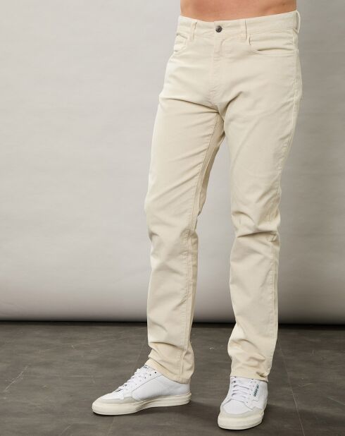 Pantalon en Velours Milleraies Tim blanc hiver