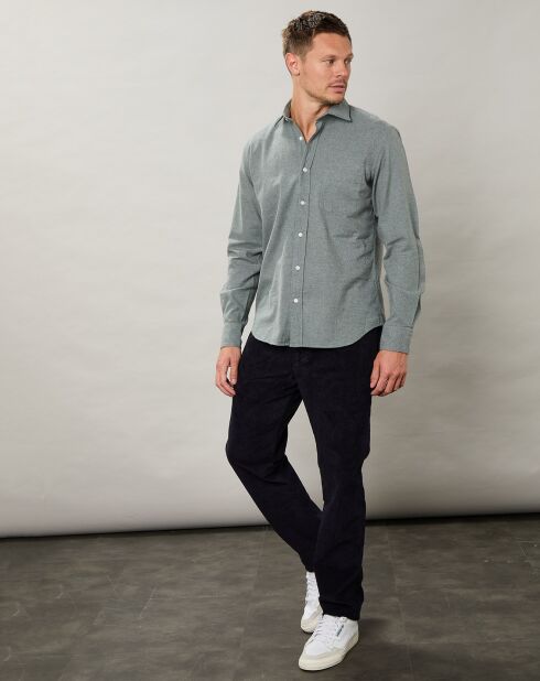 Chemise regular en Flanelle Paul vert clair