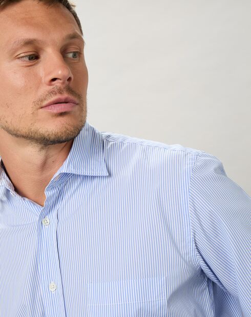 Chemise regular Paul rayure bleu clair