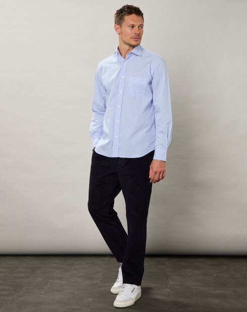 Chemise regular Paul rayure bleu clair