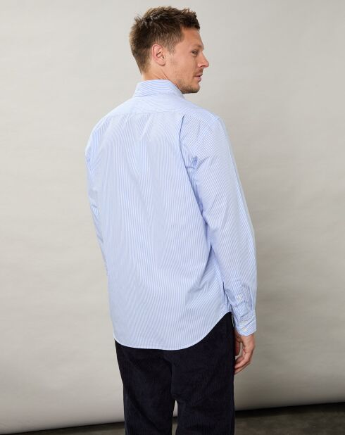 Chemise regular Paul rayure bleu clair