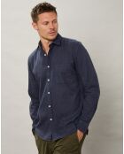 Chemise slim en Flanelle Storm marine