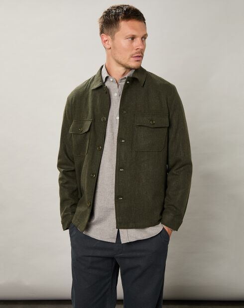 Blouson en Laine mélangée Day vert armée