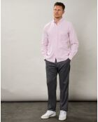 Chemise regular en Flanelle Pitt à rayures rouge