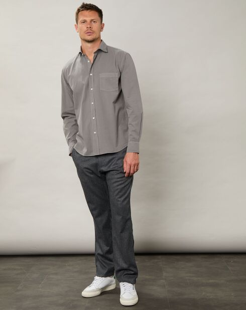 Chemise regular Paul Pat vert de gris