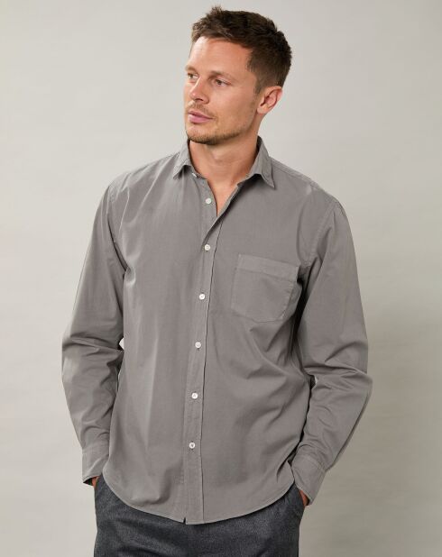 Chemise regular Paul Pat vert de gris