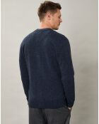 Cardigan 100% Laine Seamless bleu pétrole