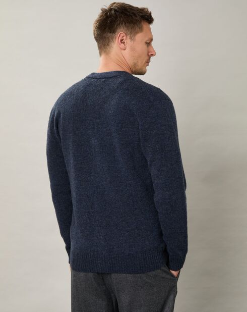 Cardigan 100% Laine Seamless bleu pétrole