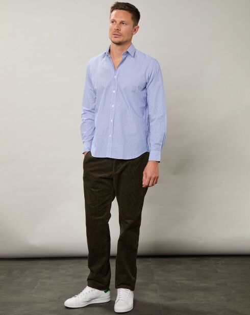 Chemise slim Sammy à rayures bleue