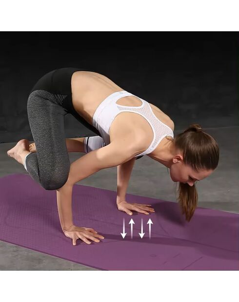 Tapis de Yoga antidérapant Modèle Zenith edition 2024 en caoutchouc naturel  violet - 183x61x0.6 cm
