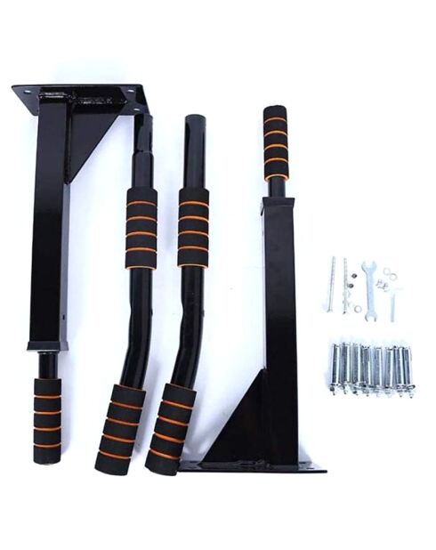 Barre de traction synerfit à fixation murale multifonctionnelle 120kg noir - 94x50 cm