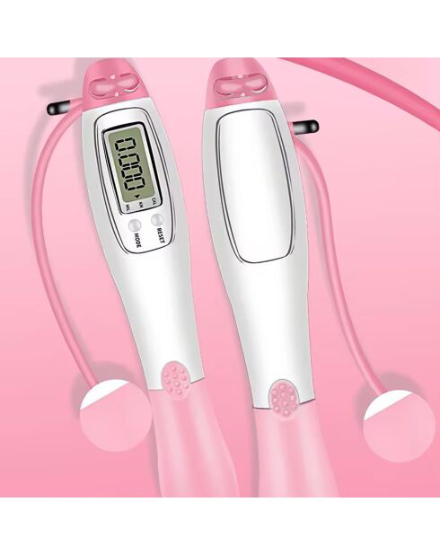 Corde à sauter synerfit avec compteur numérique  rose  - 20x4x3 cm
