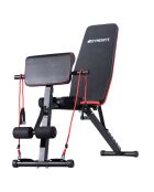 Banc de musculation synerfit multifonctions entraînement complet noir/rouge - 42x130x40-102 cm