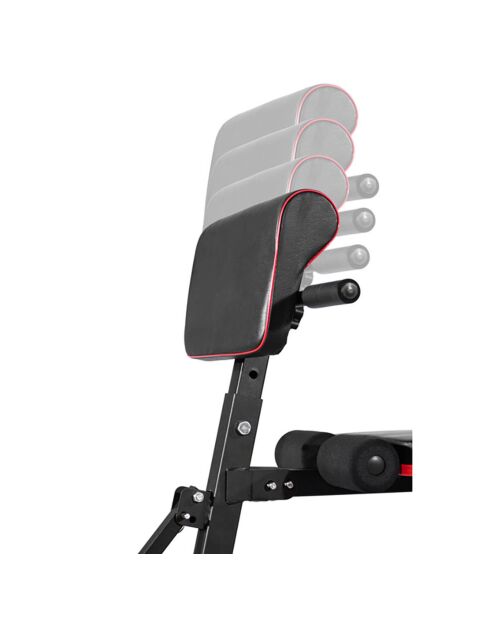 Banc de musculation synerfit multifonctions entraînement complet noir/rouge - 42x130x40-102 cm