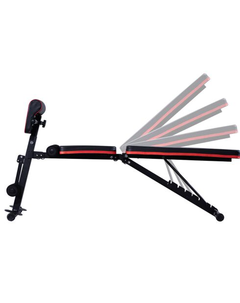 Banc de musculation synerfit multifonctions entraînement complet noir/rouge - 42x130x40-102 cm