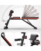 Banc de musculation synerfit multifonctions entraînement complet noir/rouge - 42x130x40-102 cm