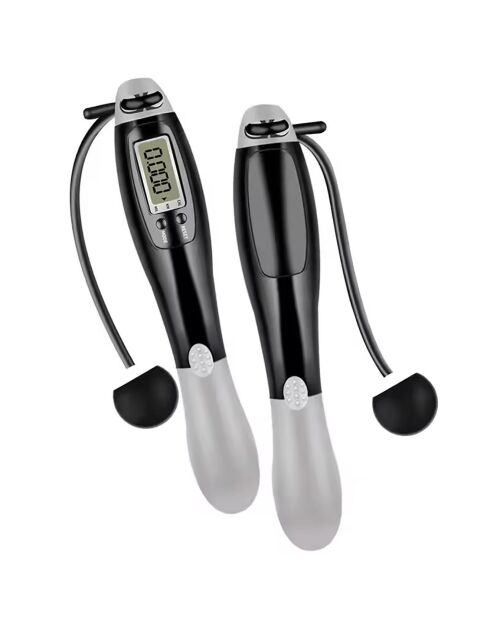 Corde à sauter synerfit avec compteur numérique noire - 20x4x3 cm