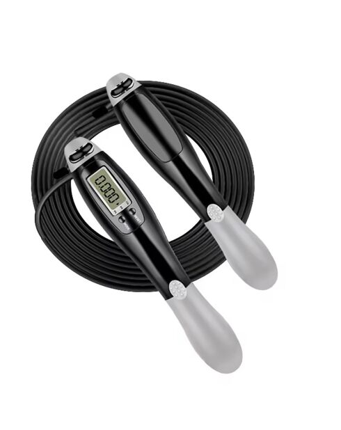 Corde à sauter synerfit avec compteur numérique noire - 20x4x3 cm