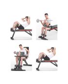 Banc de musculation synerfit multifonctions entraînement complet noir/rouge - 42x130x40-102 cm