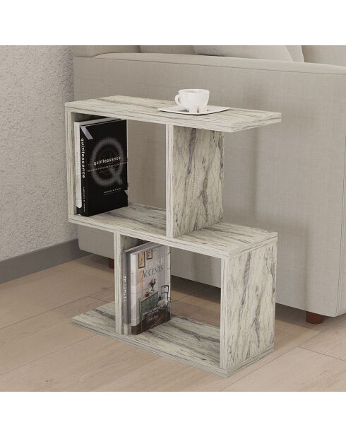 Table d'appoint Zet marbre freesia - 45x51.4x17 cm
