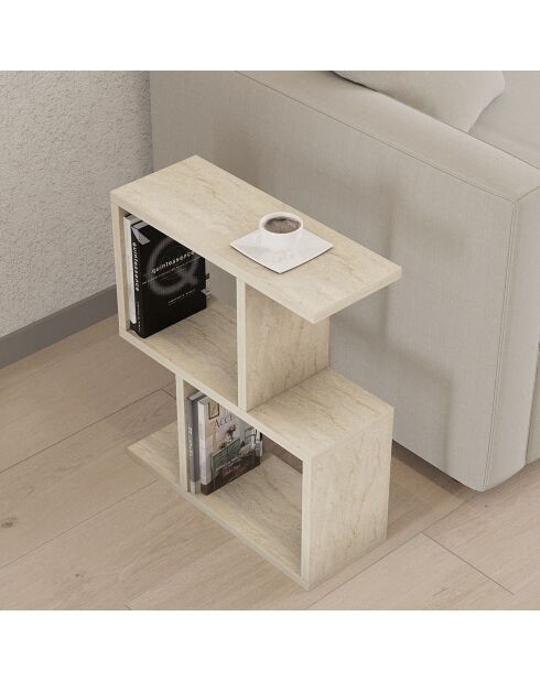 Table d'appoint Zet travertin - 45x51.4x17 cm