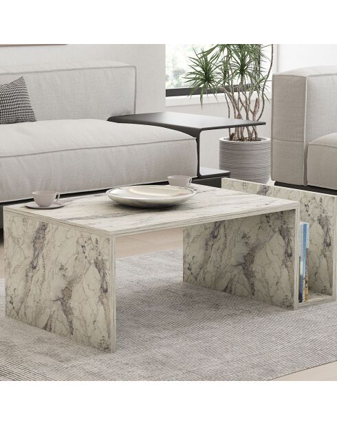 Table basse Memo marbre freesia - 86.8x32.4x50 cm