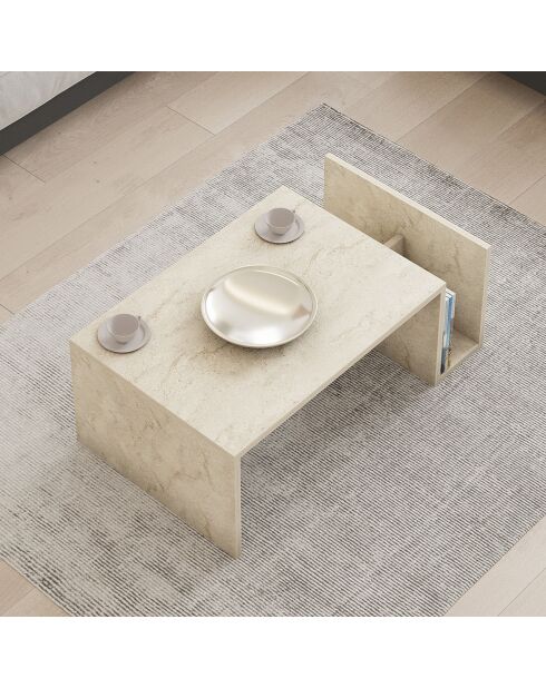 Table basse Memo travertin - 86.8x32.4x50 cm
