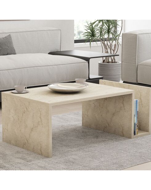 Table basse Memo travertin - 86.8x32.4x50 cm