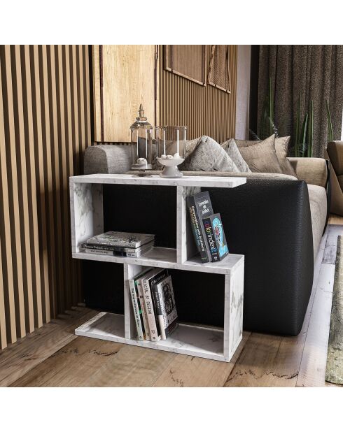 Table d'appoint Life blanc/noir - 60x60x20 cm
