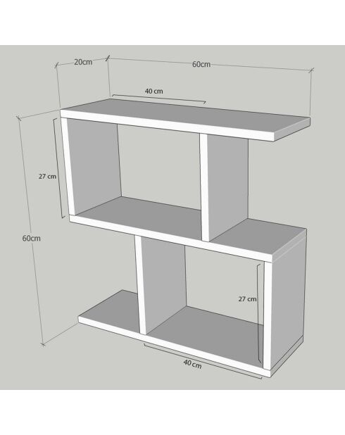 Table d'appoint Life blanc/noir - 60x60x20 cm
