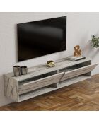Meuble TV Arges travertin - 141x31x30 cm