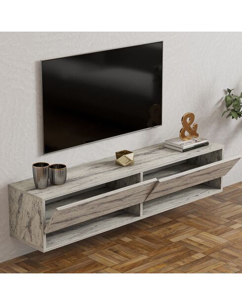 Meuble TV Arges travertin - 141x31x30 cm
