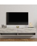 Meuble TV Arges travertin - 141x31x30 cm