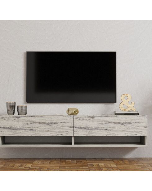 Meuble TV Arges travertin - 141x31x30 cm