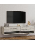 Meuble TV Arges travertin - 141x31x30 cm