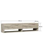 Meuble TV Arges travertin - 141x31x30 cm