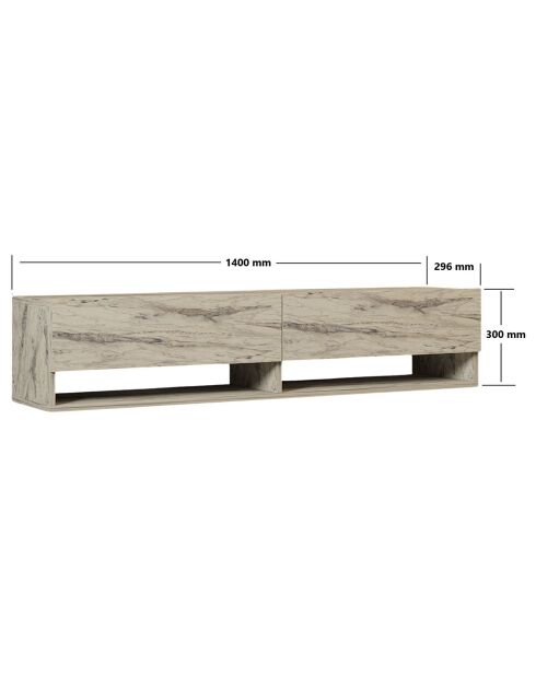 Meuble TV Arges travertin - 141x31x30 cm