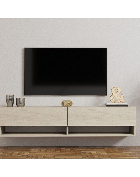 Meuble TV Arges travertin - 141x31x30 cm