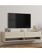 Meuble TV Arges travertin - 141x31x30 cm