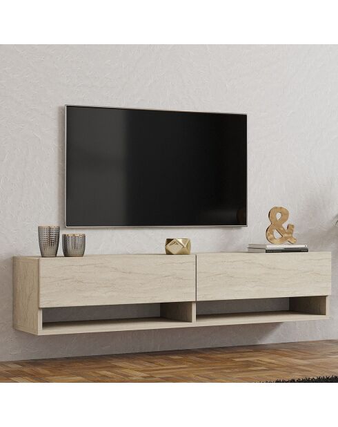Meuble TV Arges travertin - 141x31x30 cm
